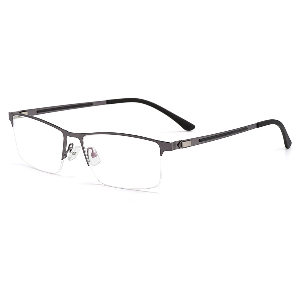 Gmei Men's Semi Rim Square Titanium Alloy Eyeglasses S41001 Semi Rim Gmei Optical