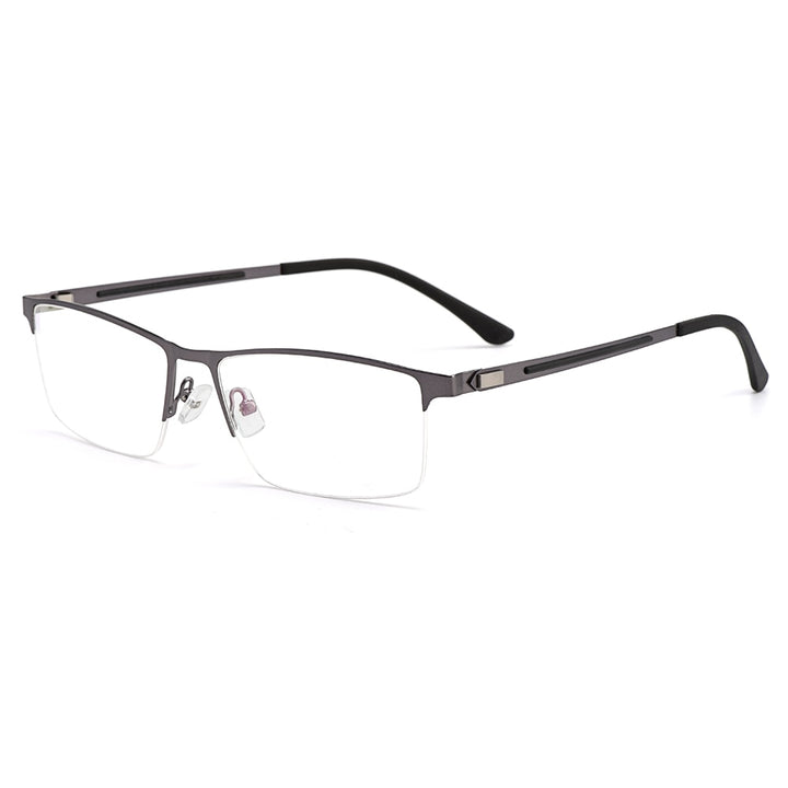 Gmei Men's Semi Rim Square Titanium Alloy Eyeglasses S41001 Semi Rim Gmei Optical