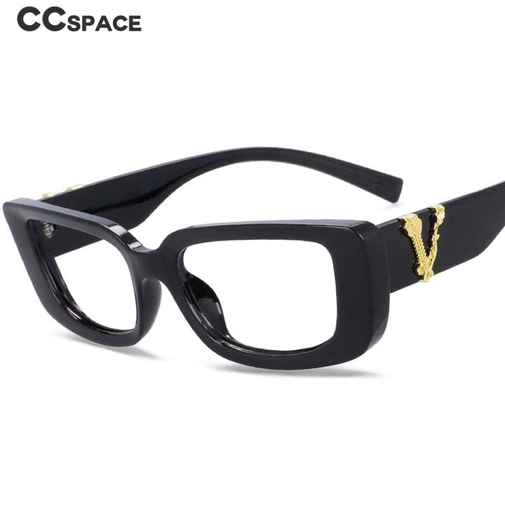 CCspace Unisex Full Rim Rectangle Cat Eye Resin Frame Eyeglasses 54034 Full Rim CCspace