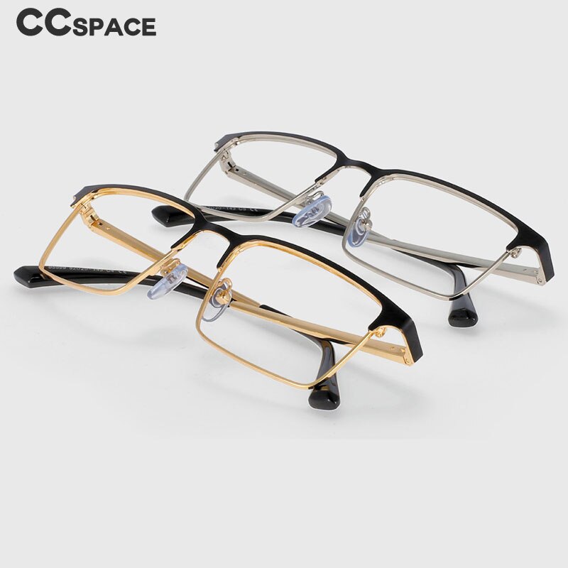 CCspace Men's Full Rim Square Alloy Frame Eyeglasses 53946 Full Rim CCspace