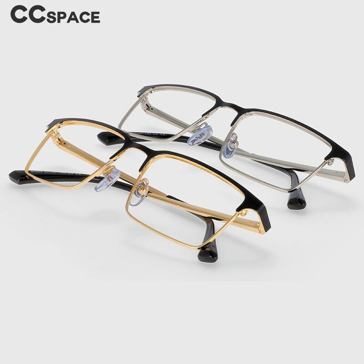 CCspace Men's Full Rim Square Alloy Frame Eyeglasses 53946 Full Rim CCspace