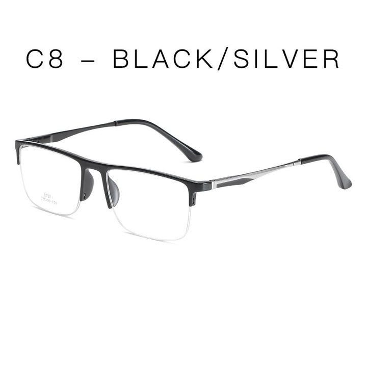 Handoer Unisex Semi Rim Square Alloy Eyeglasses 8725 Semi Rim Handoer C8
