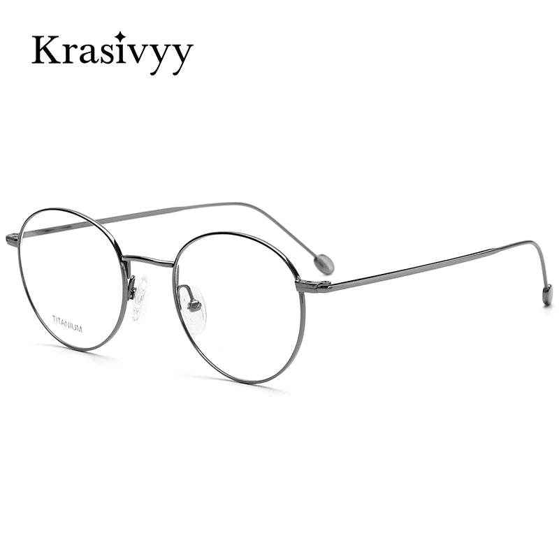 Krasivyy Unisex Full Rim Round Titanium Eyeglasses Kr16052 Full Rim Krasivyy   