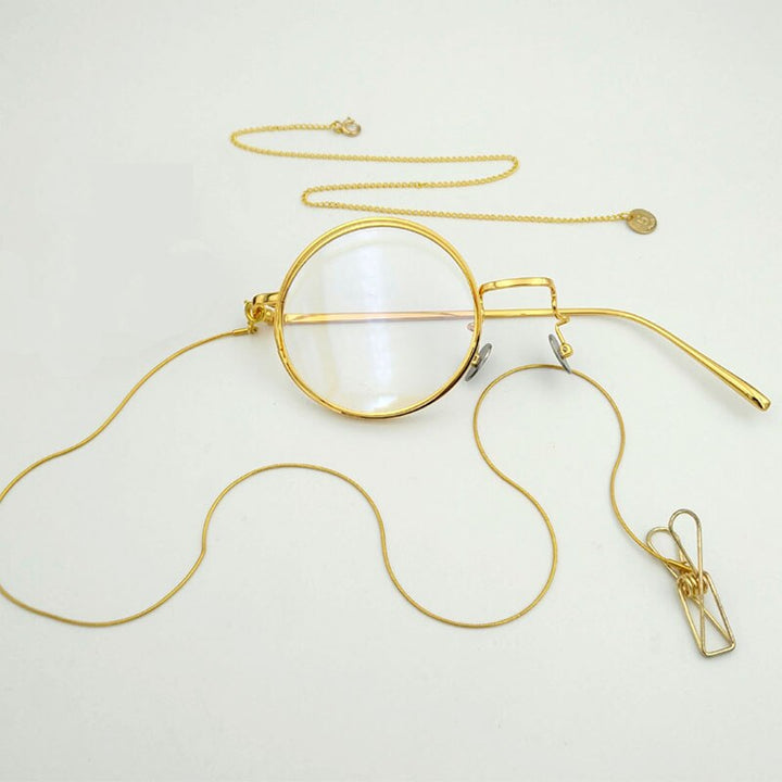 Yujo Unisex Full Rim Round Alloy Cosplay Lolita Style Monocle 2359 Monocle Yujo Golden right eye China