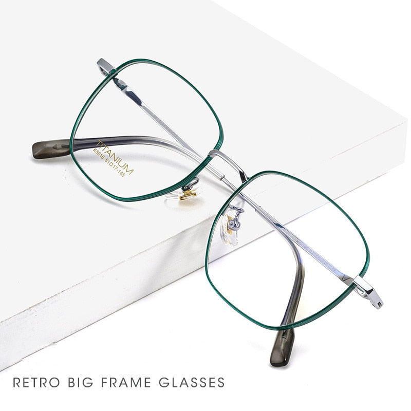 Yimaruili Unisex Full Rim Square Titanium Frame Eyeglasses 02K5016 Full Rim Yimaruili Eyeglasses