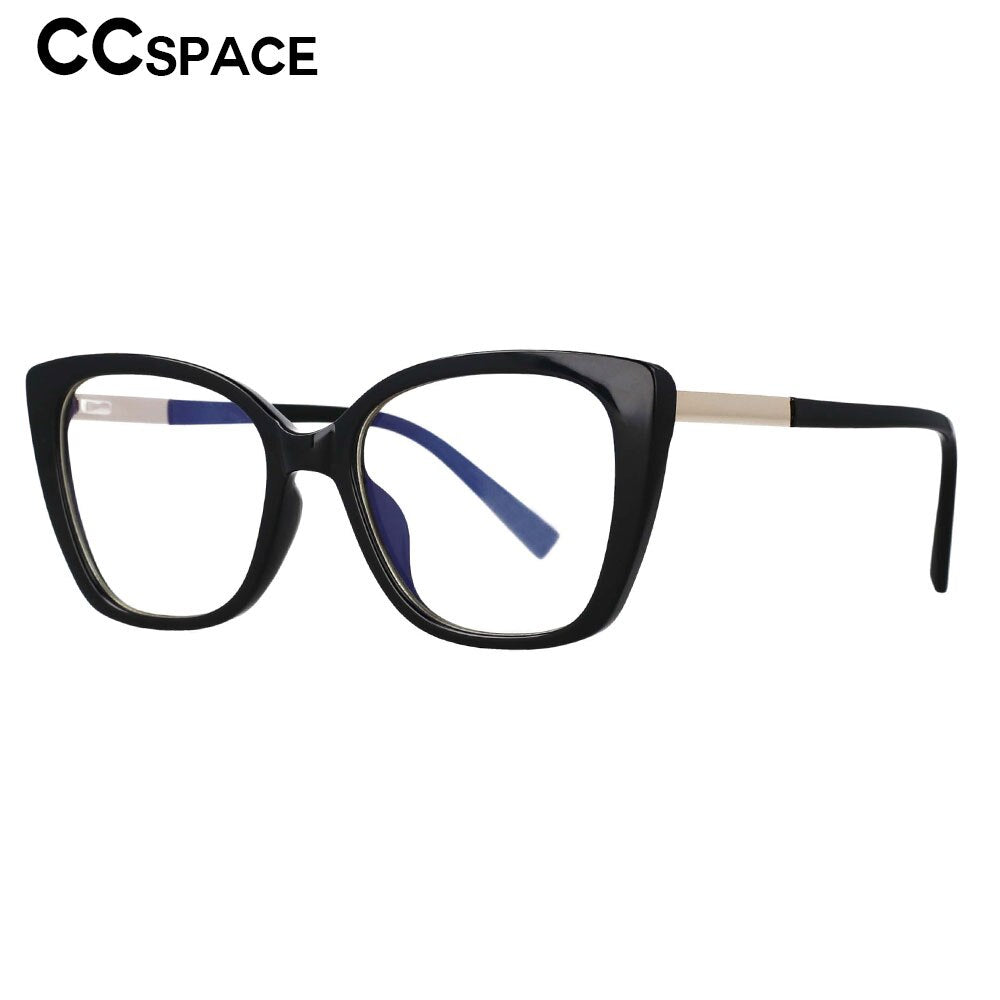 CCspace Women's Full Rim Square Cat Eye Tr 90 Titanium Frame Eyeglasses 53117 Full Rim CCspace