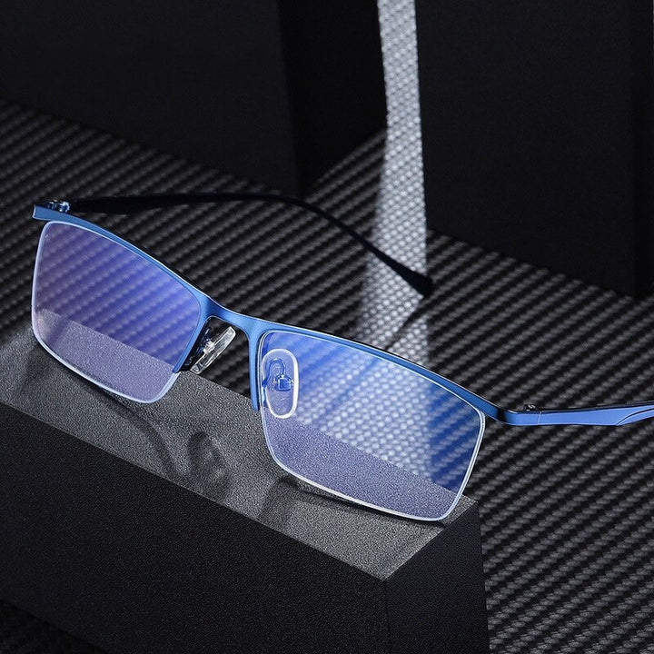 Yimaruili Men's Semi Rim Alloy Frame Eyeglasses 5910 Semi Rim Yimaruili Eyeglasses