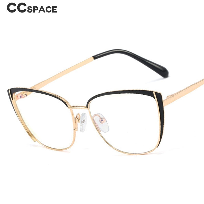 CCspace Women's Full Rim Cat Eye Alloy Frame Eyeglasses 48286 Full Rim CCspace