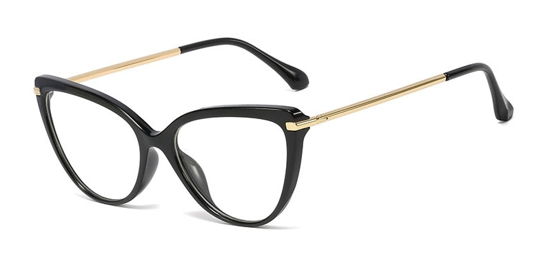 CCspace Unisex Full Rim Cat Eye Tr90 Titanium Frame Eyeglasses 45963 Full Rim CCspace C1 black