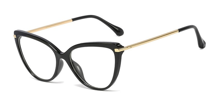 CCspace Unisex Full Rim Cat Eye Tr90 Titanium Frame Eyeglasses 45963 Full Rim CCspace C1 black