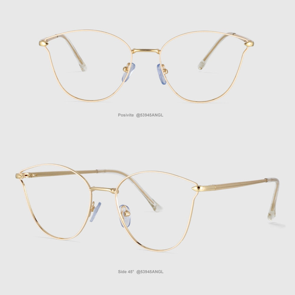 CCspace Unisex Full Rim Square Cat Eye Alloy Frame Eyeglasses 53945 Full Rim CCspace Beige