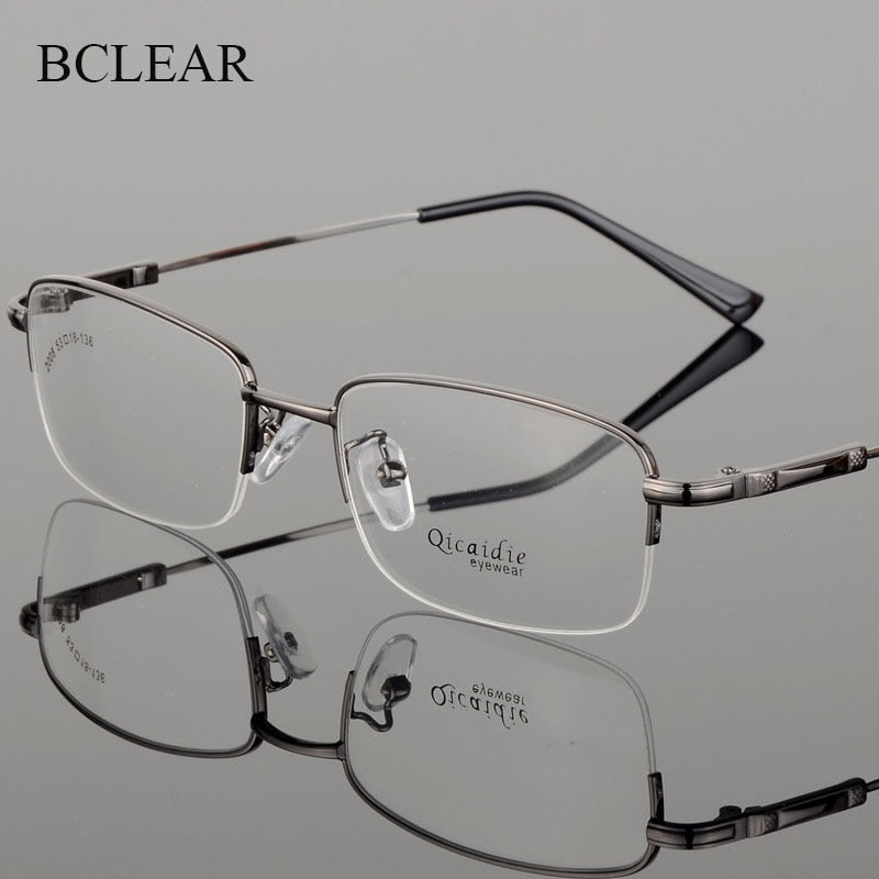Bclear Men's Semi Rim Square Alloy Eyeglasses 2008 Semi Rim Bclear