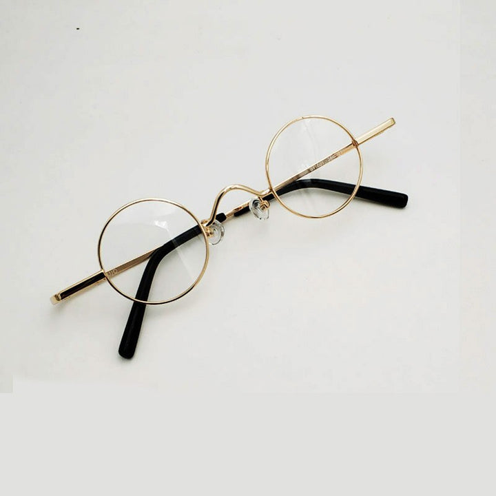 Yujo Unisex Small Round Eyeglasses Alloy Full Rim 811001 Full Rim Yujo