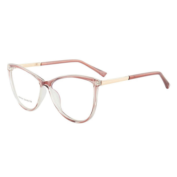 Hotony Woman's Full Rim Cat Eye TR 90 Resin Alloy Frame Eyeglasses 7001 Full Rim Hotony Pink
