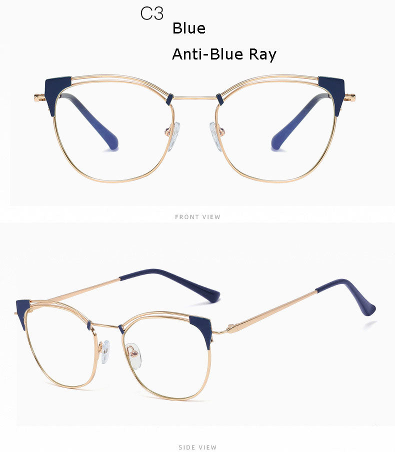 Hotony Unisex Full Rim Cat Eye Alloy Frame Eyeglasses L95537 Full Rim Hotony