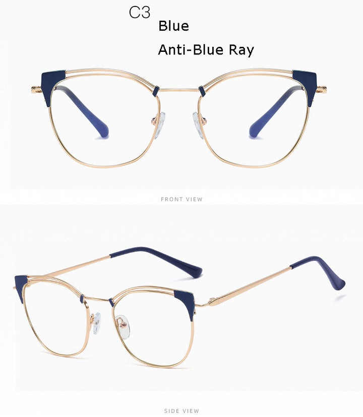 Hotony Unisex Full Rim Cat Eye Alloy Frame Eyeglasses L95537 Full Rim Hotony