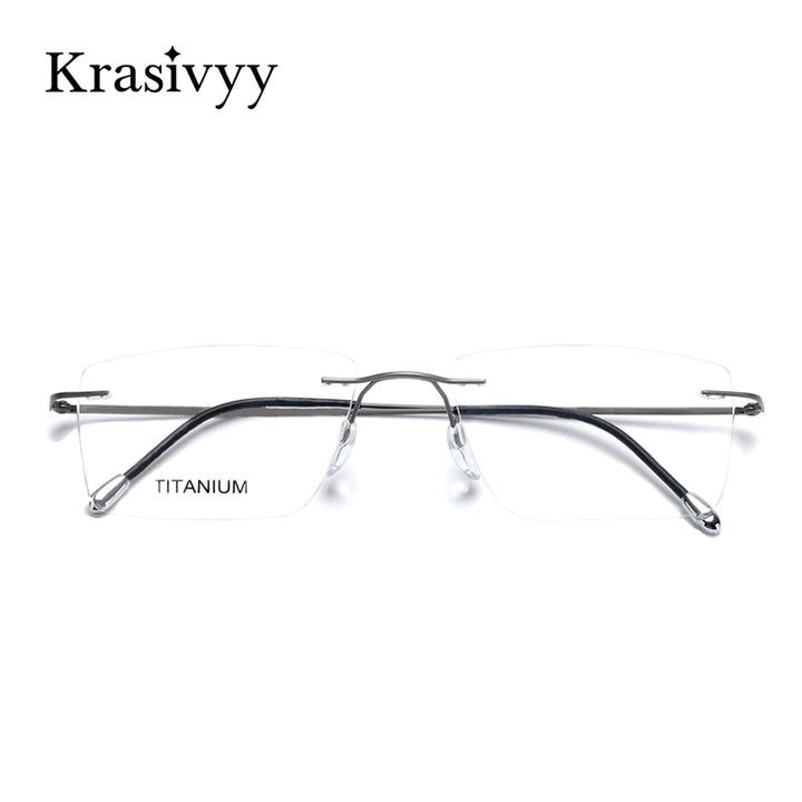 Krasivyy Unisex Rimless Square Titanium Eyeglasses Kr16011 Rimless Krasivyy