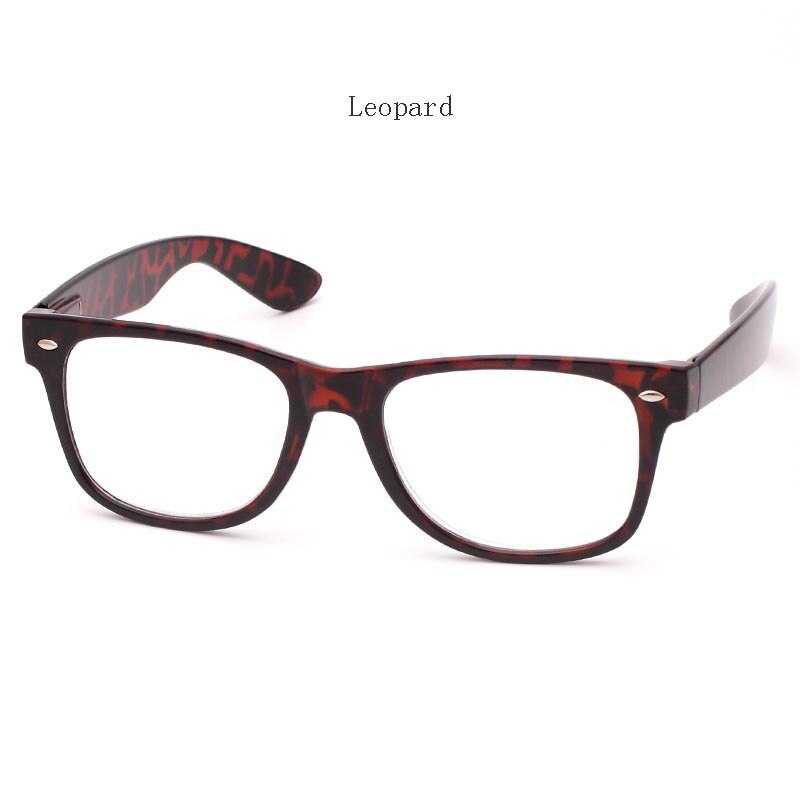 Hdcrafter Unisex Full Rim Square Acetate Frame Reading Glasses H9002 Reading Glasses Hdcrafter Eyeglasses +100 Leopard