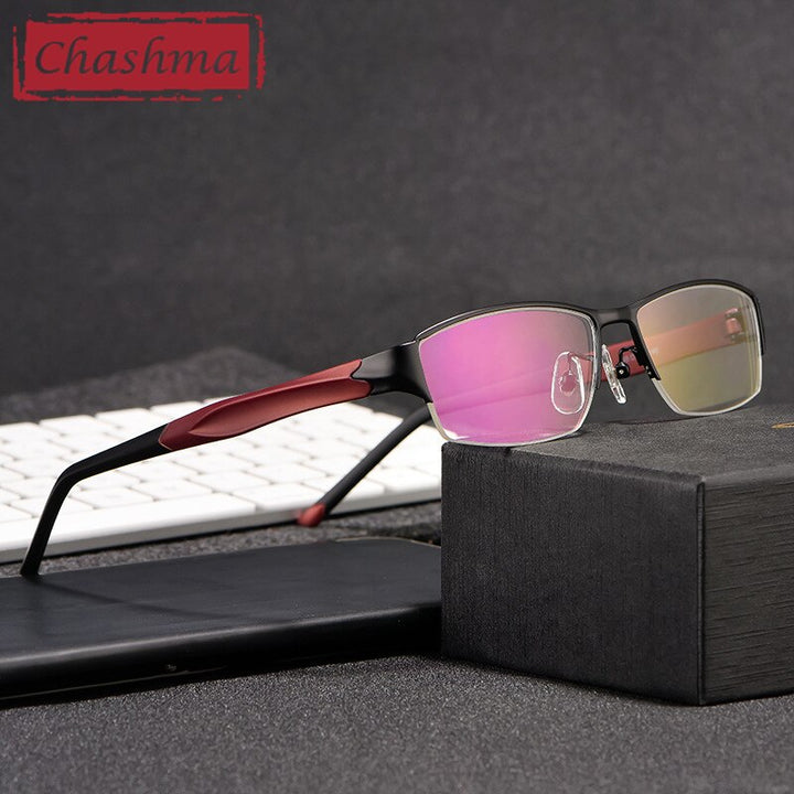 Chashma Men's Semi Rim Square Alloy Eyeglasses 8826 Semi Rim Chashma