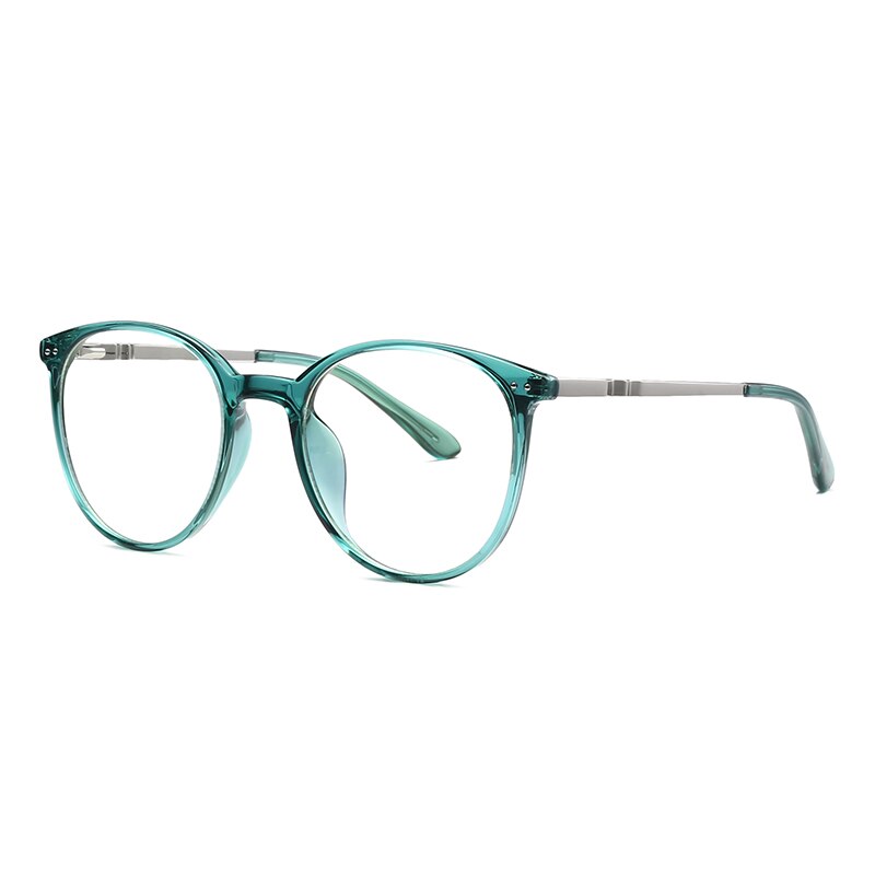 Hotochki Women's Full Rim Round TR-90 Resin Alloy Frame Eyeglasses 2055 Full Rim Hotochki green