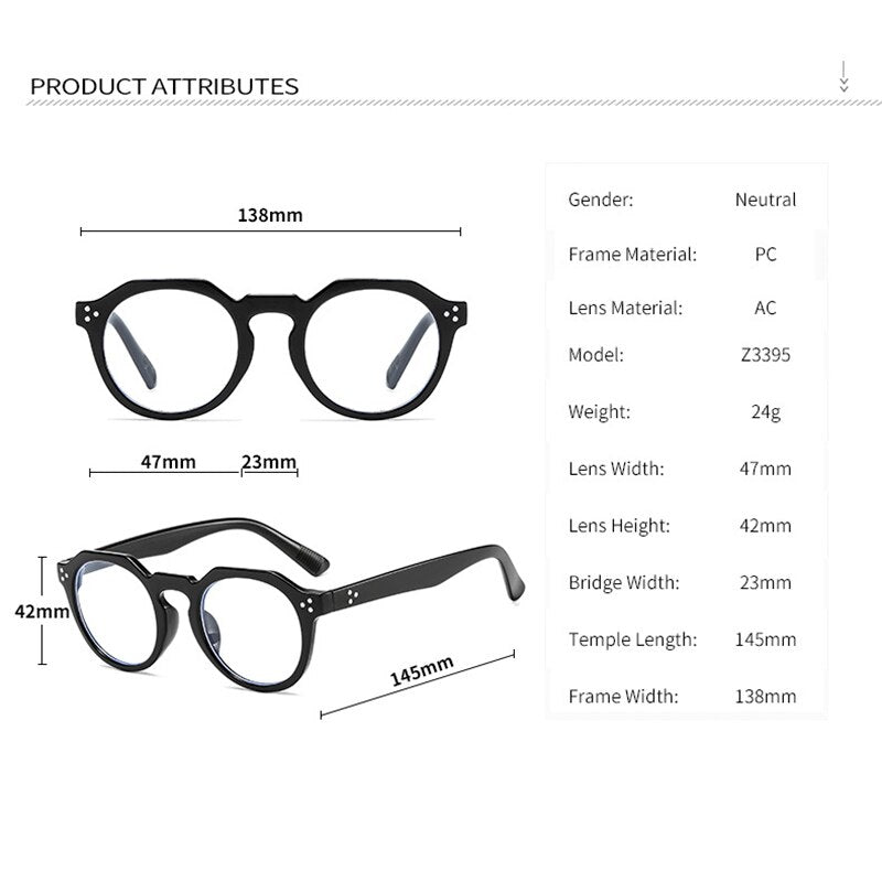 Hotochki Unisex Full Rim PC Plastic Resin Frame Eyeglasses 3395 Full Rim Hotochki