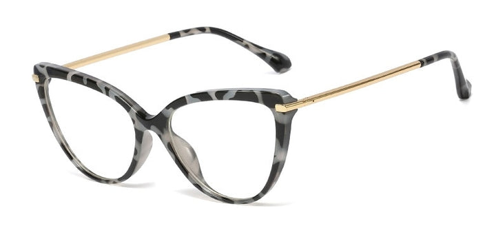 CCspace Unisex Full Rim Cat Eye Tr90 Titanium Frame Eyeglasses 45963 Full Rim CCspace C2 leopard