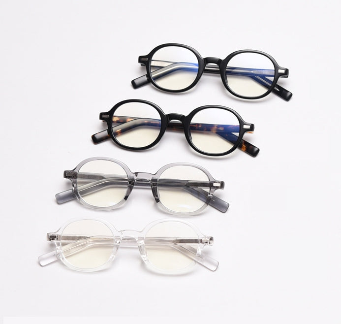 CCspace Unisex Full Rim Oval Tr 90 Titanium Frame Acetate Leg Eyeglasses 49828 Full Rim CCspace