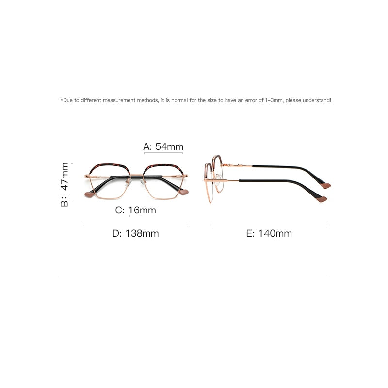 Gmei Women's Full Rim Alloy Square Frame Eyeglasses 3017 Full Rim Gmei Optical