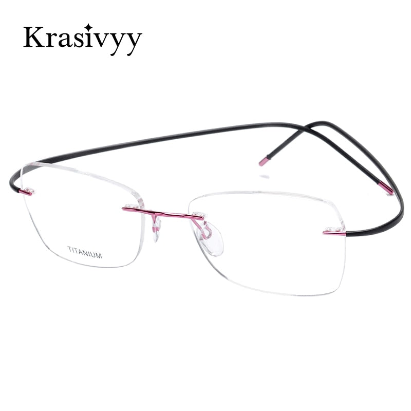 Krasivyy Unisex Rimless Square Oval Eyeglasses Kr6015 Rimless Krasivyy
