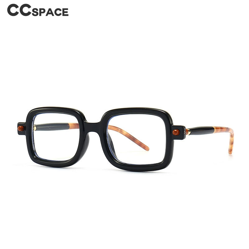 CCspace Unisex Full Rim Rectangle Resin Frame Eyeglasses 53979 Full Rim CCspace