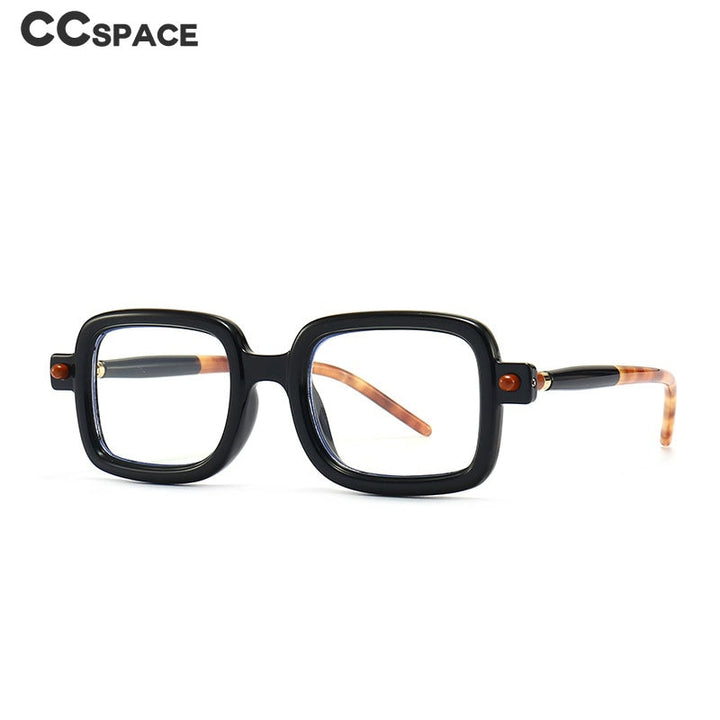 CCspace Unisex Full Rim Rectangle Resin Frame Eyeglasses 53979 Full Rim CCspace