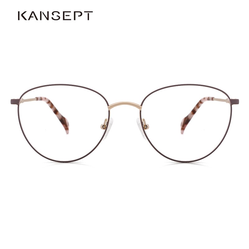 Kansept Women's Full Rim Round Stainless Steel Frame Eyeglasses 2329 Full Rim Kansept