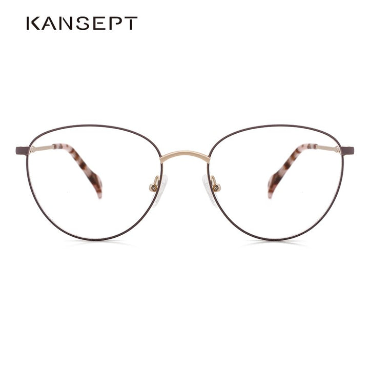 Kansept Women's Full Rim Round Stainless Steel Frame Eyeglasses 2329 Full Rim Kansept