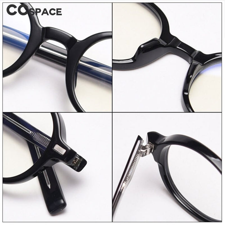 CCspace Unisex Full Rim Oval Tr 90 Titanium Frame Acetate Leg Eyeglasses 49828 Full Rim CCspace