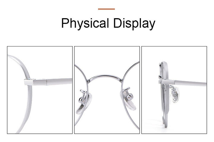 Hotony Women's Full Rim Round Beta Titanium Frame Spring Hinge Eyeglasses T3927 Full Rim Hotony