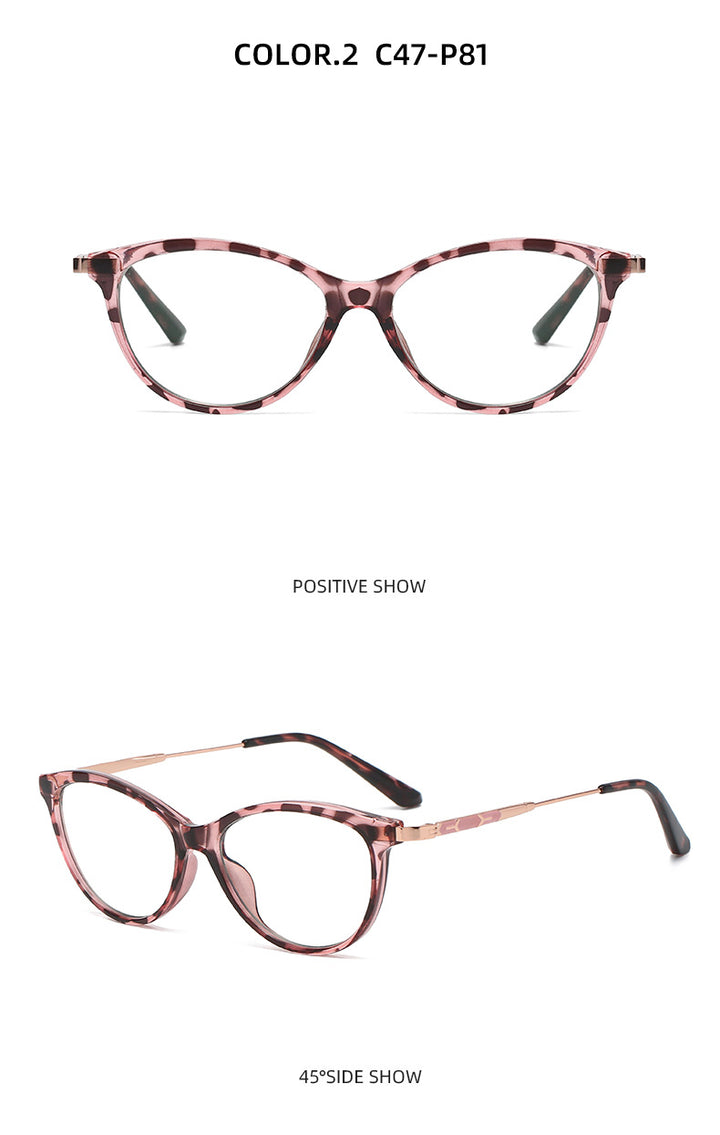 Hotony Women's Full Rim Cat Eye TR 90 Resin Alloy Frame Eyeglasses Tr2332 Full Rim Hotony