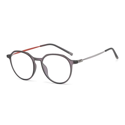 Ralferty Unisex Full Rim Irregular Square Alloy Tr 90 Acetate Eyeglasses D903 Full Rim Ralferty C396 Gray China