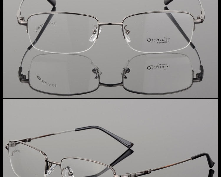 Bclear Men's Semi Rim Square Alloy Eyeglasses 2008 Semi Rim Bclear