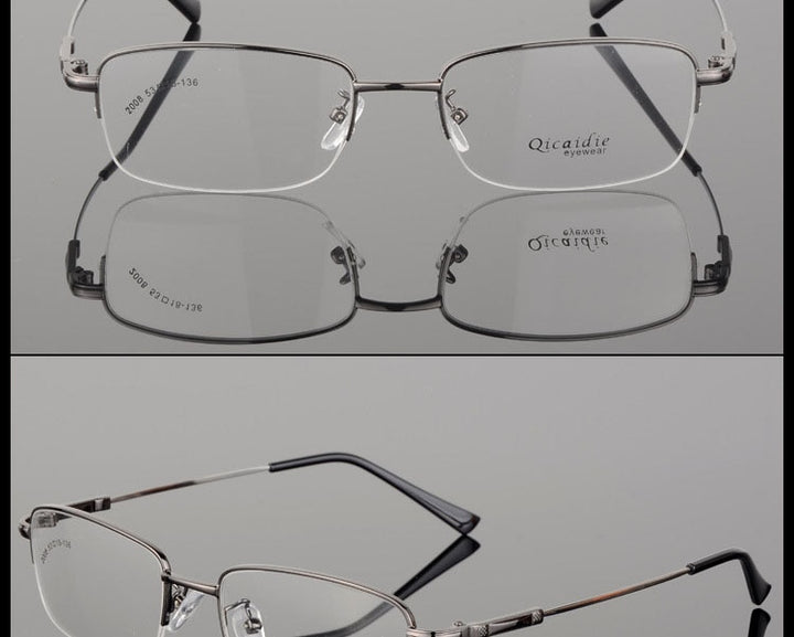 Bclear Men's Semi Rim Square Alloy Eyeglasses 2008 Semi Rim Bclear