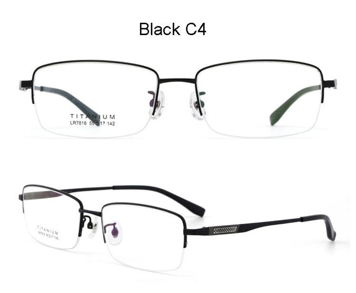 Hotochki Men's Titanium Memory Alloy Eyeglasses Lr7818 Full Rim Hotochki