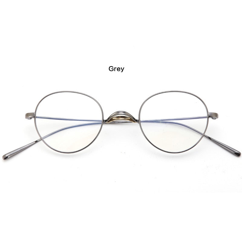 Muzz Unisex Full Rim Round Oval Titanium Frame Eyeglasses Mmmm1241 Full Rim Muzz gray