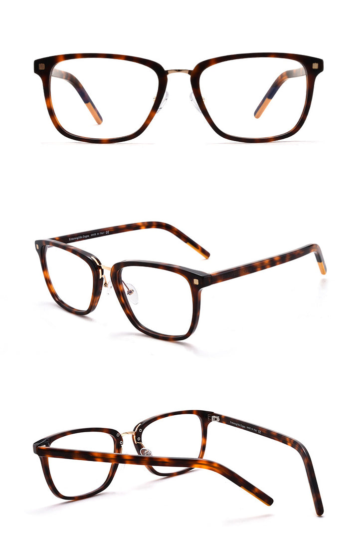 Gatenac Unisex Full Rim Square Acetate Frame Eyeglasses Gxyj312 Full Rim Gatenac