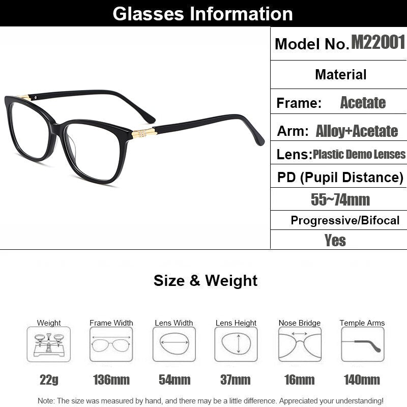 Gmei Women's Eyeglasses Acetate Alloy M22001 Full Rim Gmei Optical