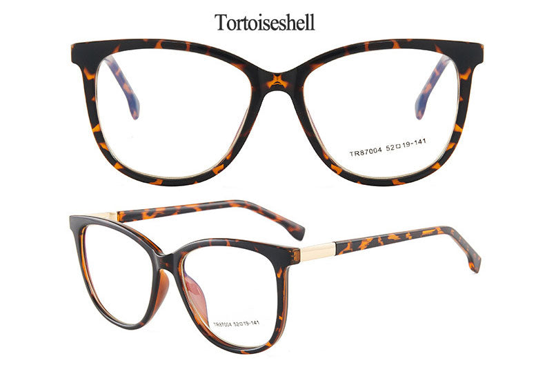 Hotony Woman's Full Rim Cat Eye TR 90 Resin Alloy Frame Eyeglasses 7004 Full Rim Hotony
