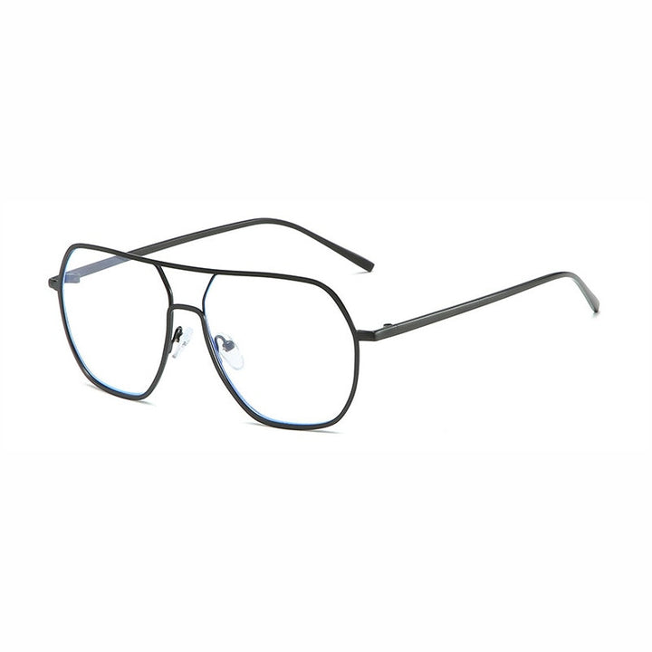 Hotony Unisex Full Rim Double Bridge Polygonal Alloy Frame Eyeglasses 60803 Full Rim Hotony