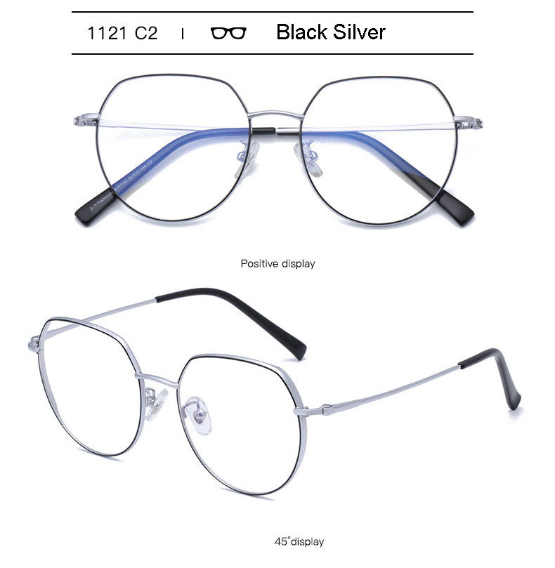Hotony Unisex Full Rim Alloy Round Frame Eyeglasses 1121 Full Rim Hotony