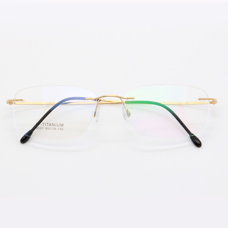 Unisex Rimless Titanium Eyeglasses Customizable Lenses Fuzweb