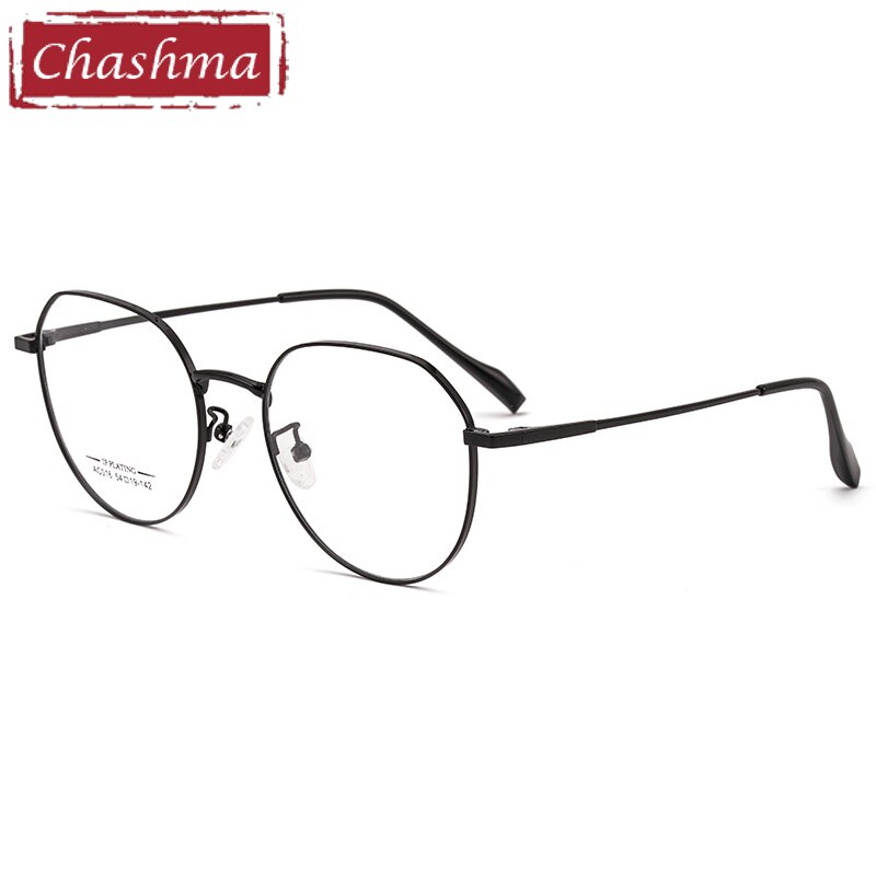 Chashma Ottica Unisex Full Rim Round Stainless Steel Eyeglasses Ac016 Full Rim Chashma Ottica Black