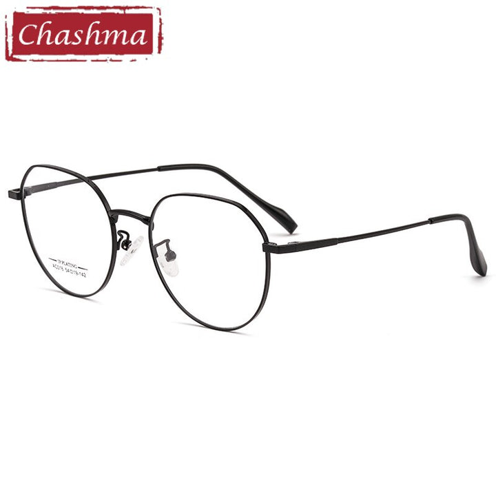 Chashma Ottica Unisex Full Rim Round Stainless Steel Eyeglasses Ac016 Full Rim Chashma Ottica Black
