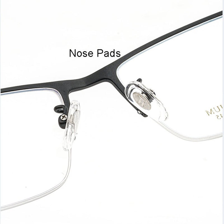 Handoer Unisex Semi Rim Square Titanium Eyeglasses Gt007 Semi Rim Handoer